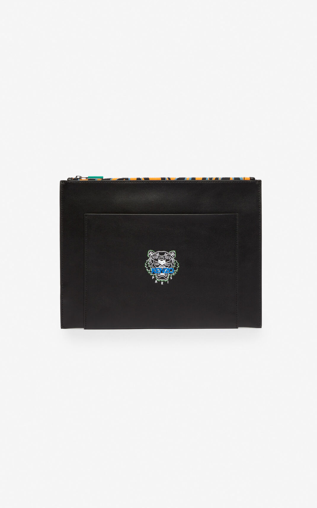 Clutch Kenzo Tiny Tiger A4 Cuero Mujer Negras - SKU.0043853